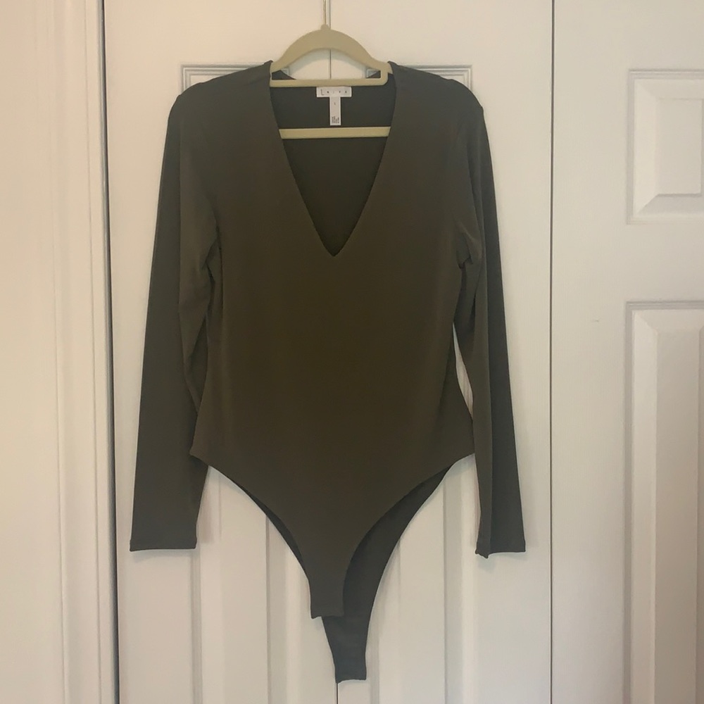 Army green long sleeve bodysuit